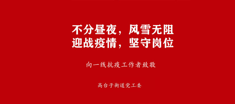 战"疫"定将胜利,曙光就在眼前——高台子街道向一线抗疫工作者致敬